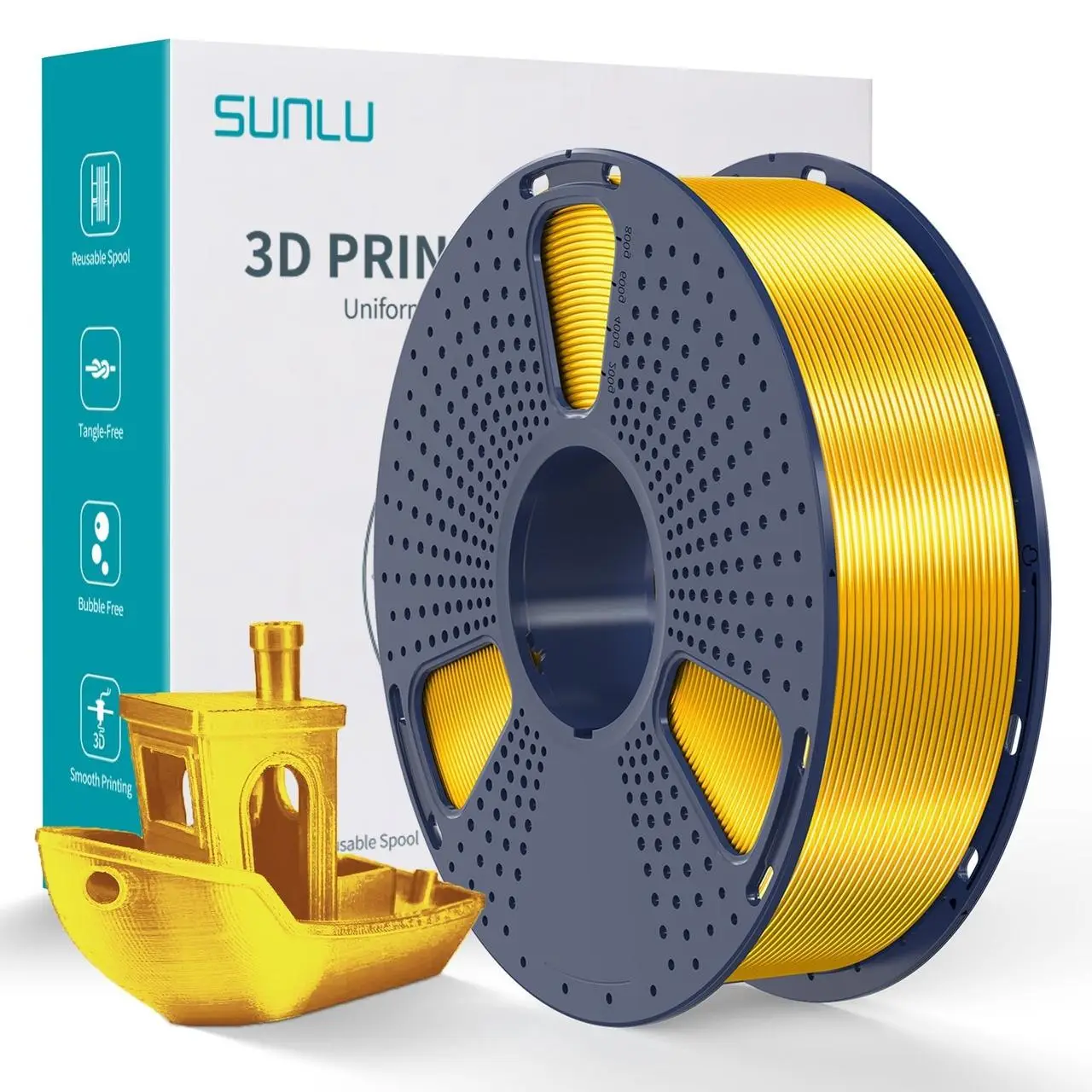 Філамент SUNLU PLA+ Silk Light Gold 1.75 мм 1 кг