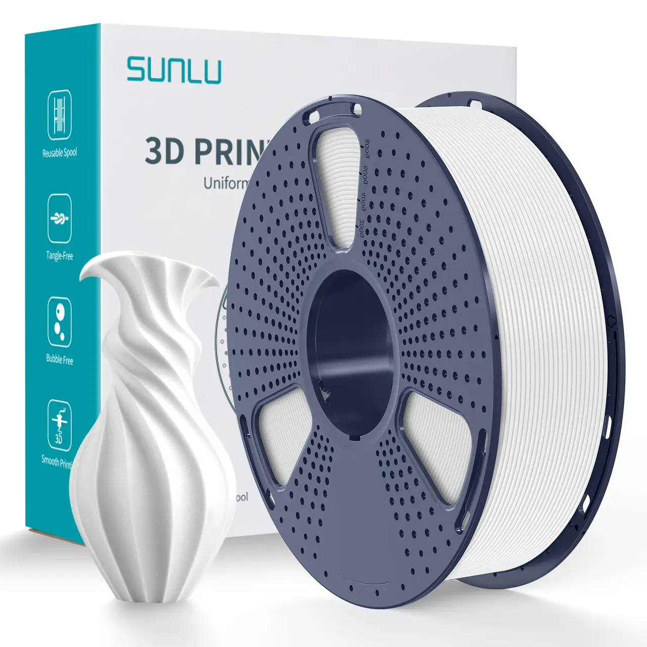 Філамент SUNLU PLA White 1.75 мм 1 кг