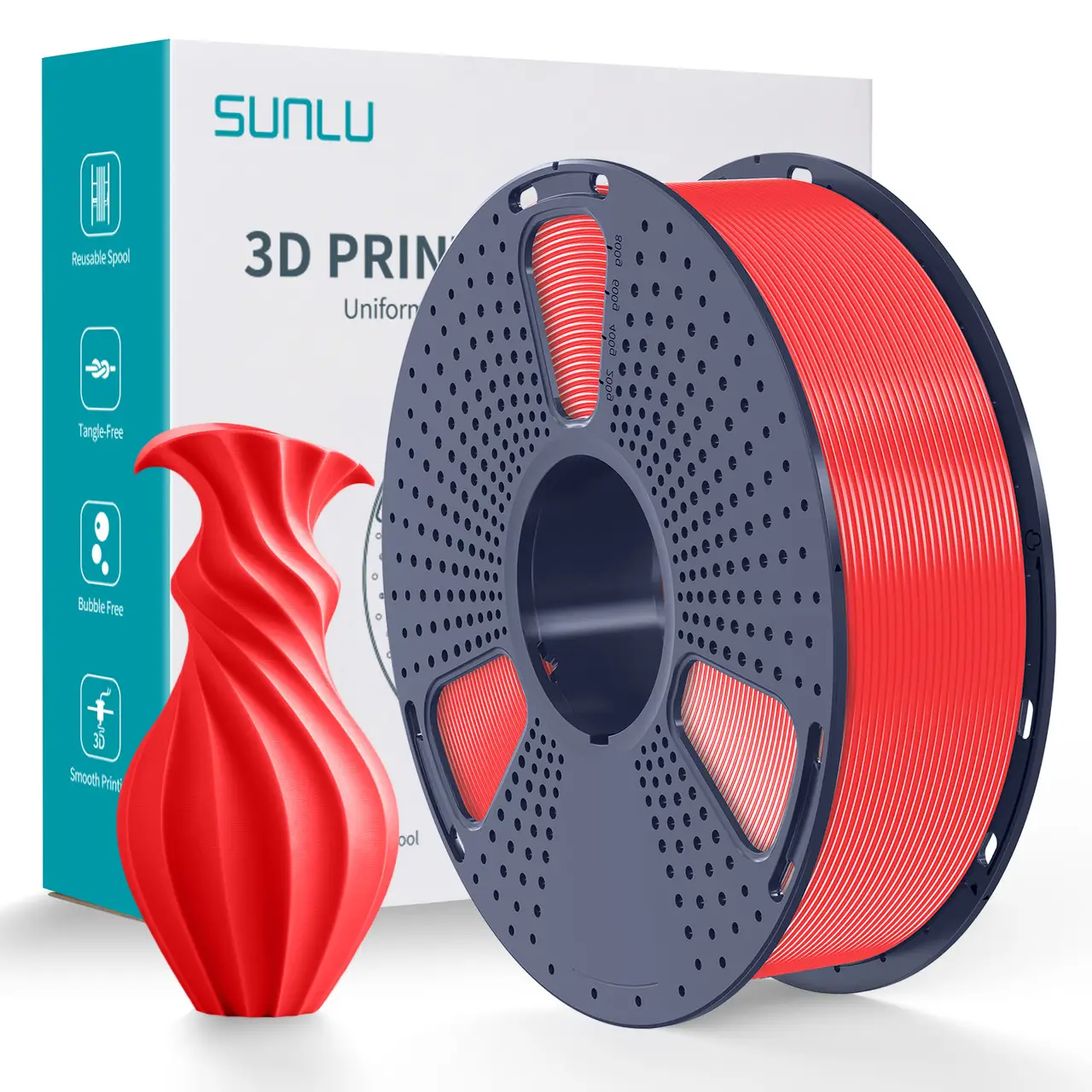 Філамент SUNLU PLA Red 1.75 мм 1 кг