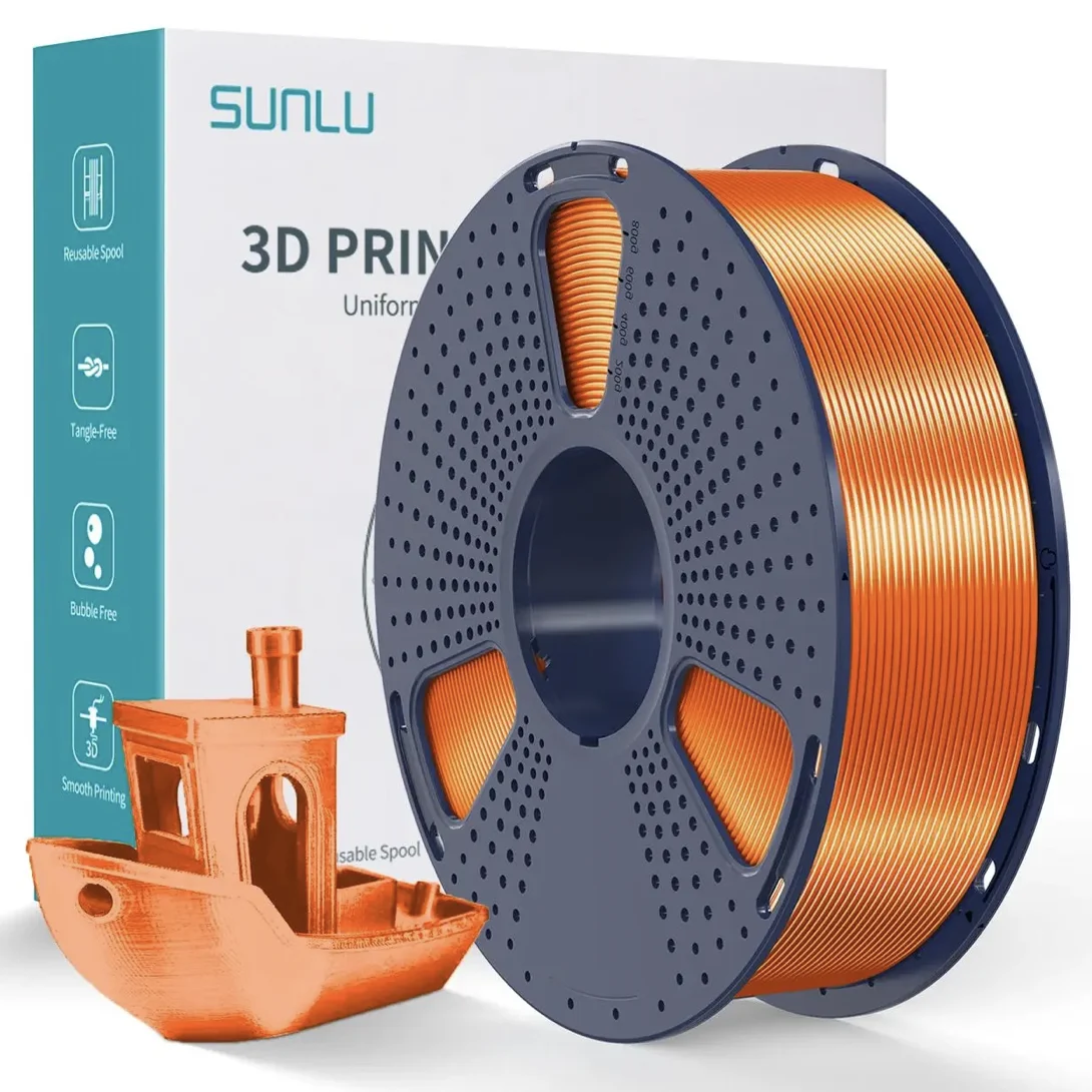 Філамент SUNLU PLA+ Silk Orange 1.75 мм 1 кг
