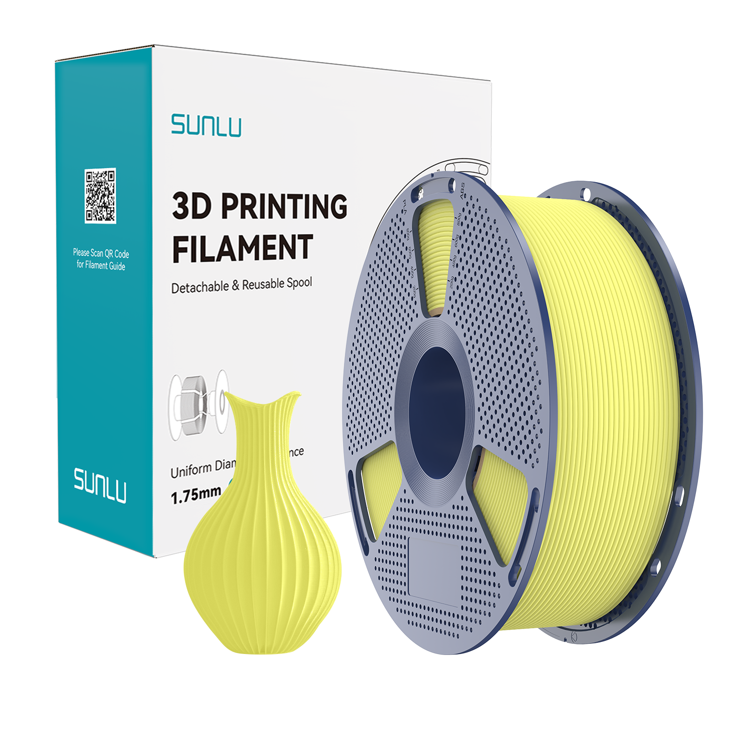 Філамент SUNLU PLA Lemon Yellow 1.75 мм 1 кг